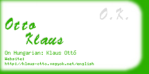 otto klaus business card